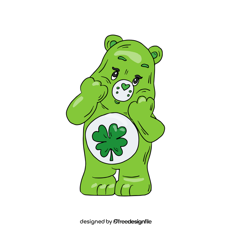 Green care bears toy clipart