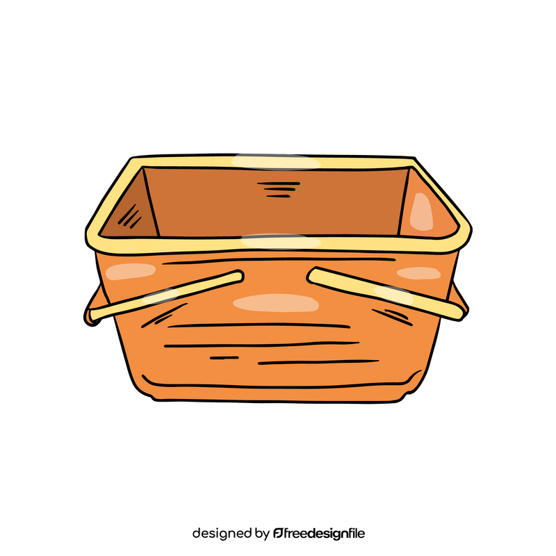 Orange rectangle bucket clipart
