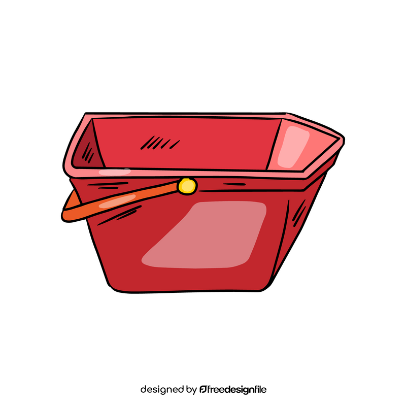Red plastic bucket clipart