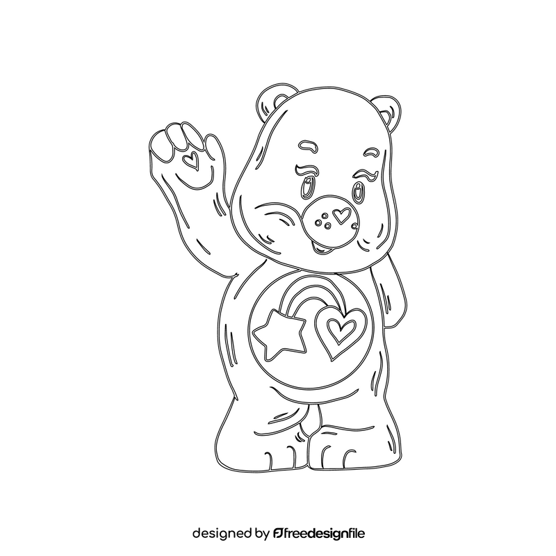 Care bears black and white clipart