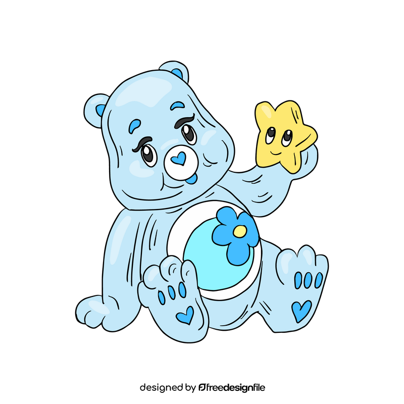 Blue care bears toy clipart
