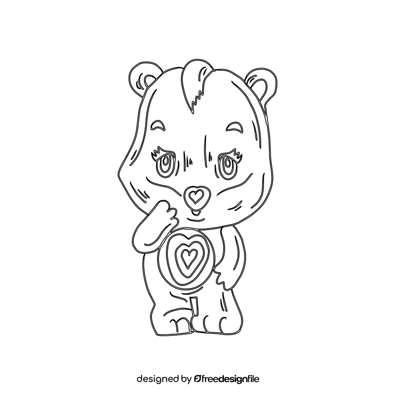 Care bears black and white clipart
