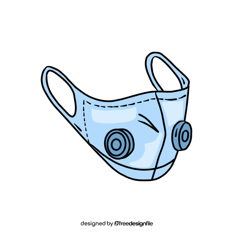 Blue face mask respirator clipart