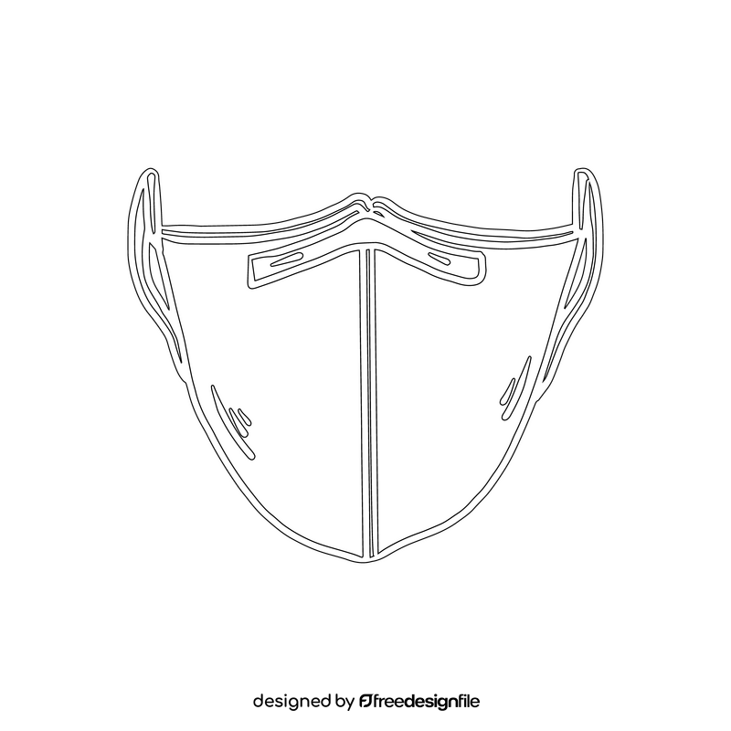 Face mask black and white clipart