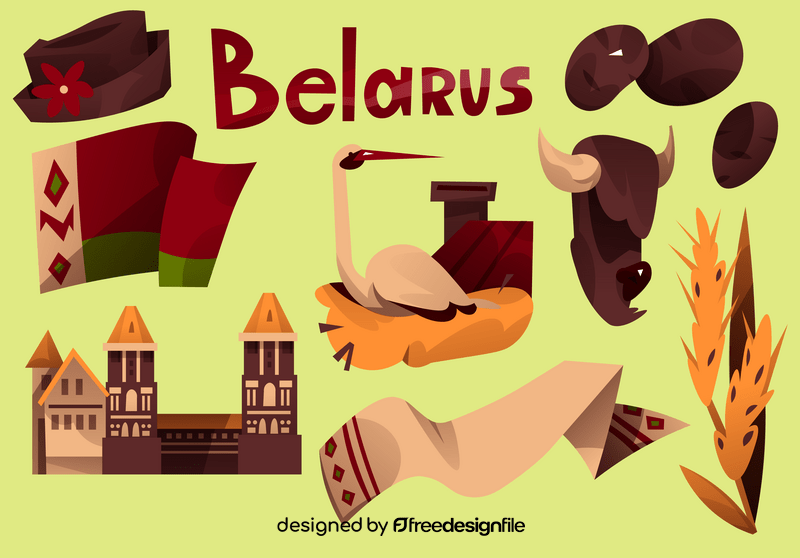 Belarus icon set vector