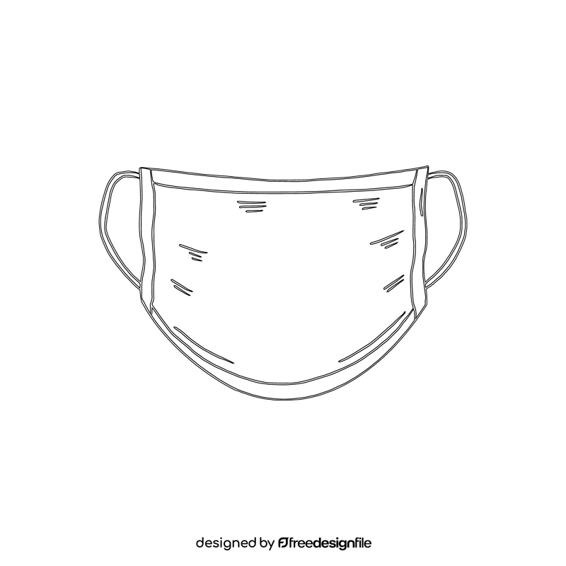 Face mask black and white clipart