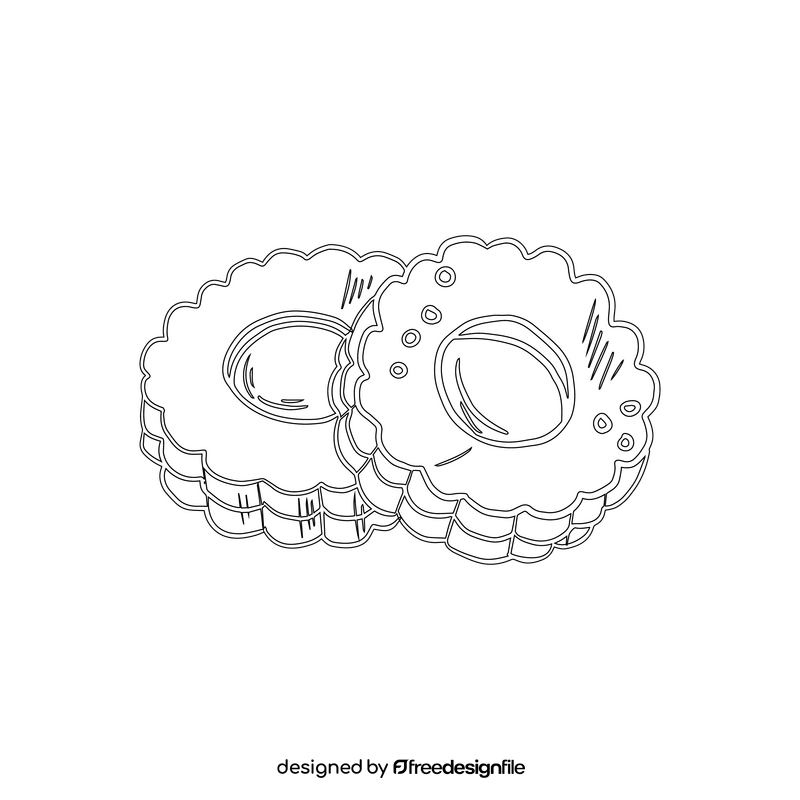 Cookies black and white clipart