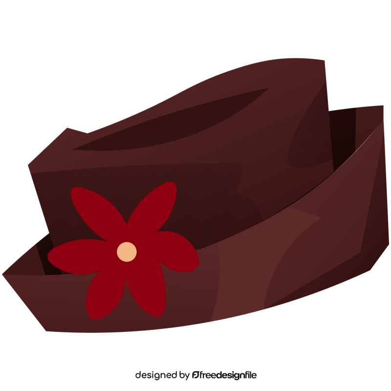 Hat with flower on side clipart