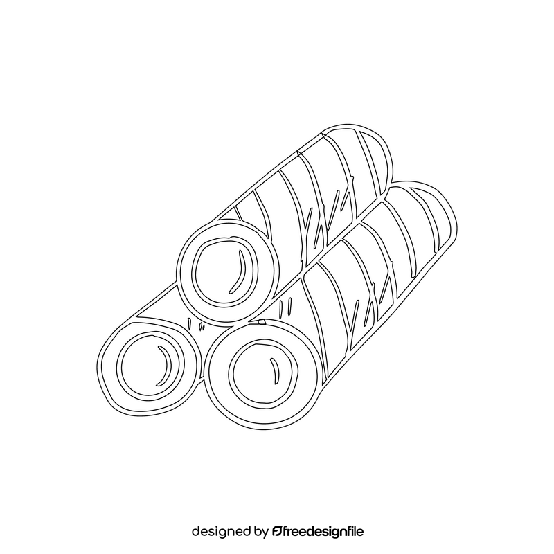 Wafer tubes black and white clipart