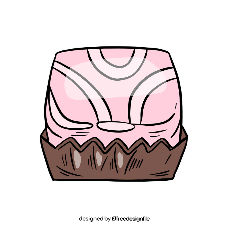 Pink chocolate cupcake clipart
