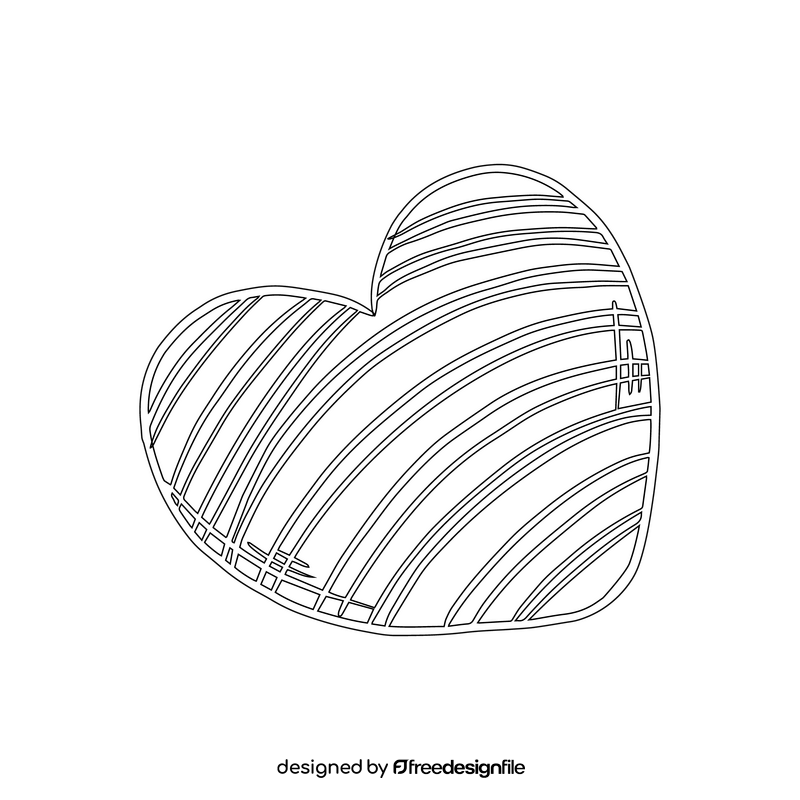Heart shaped chocolate black and white clipart