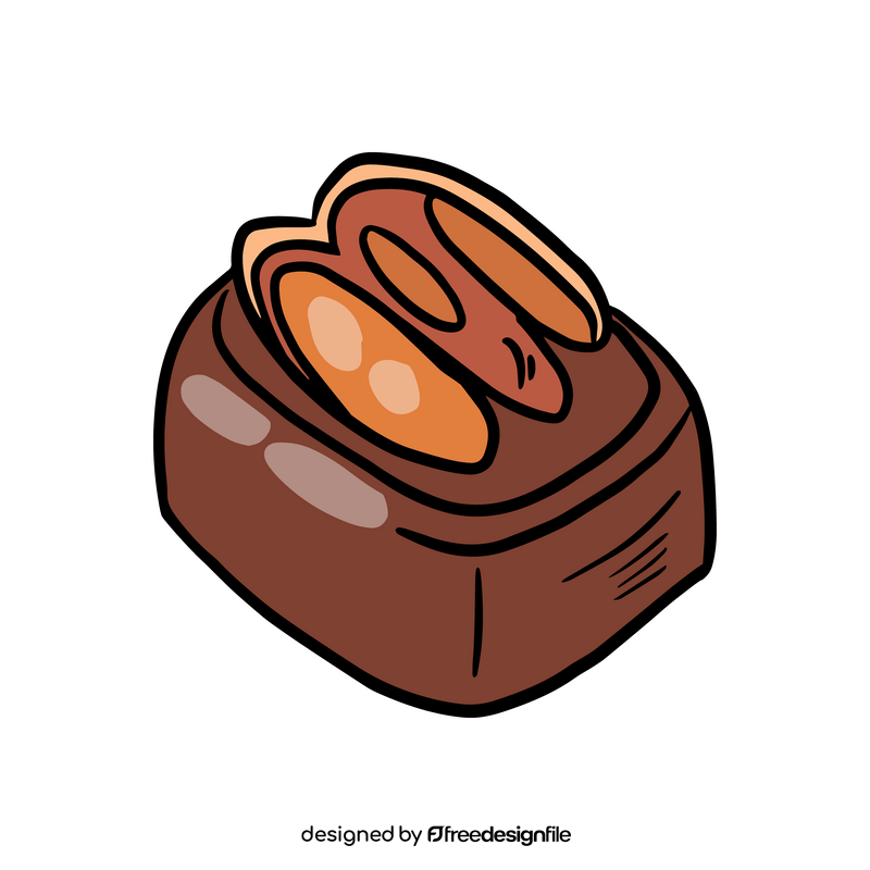 Chocolate with almonds clipart