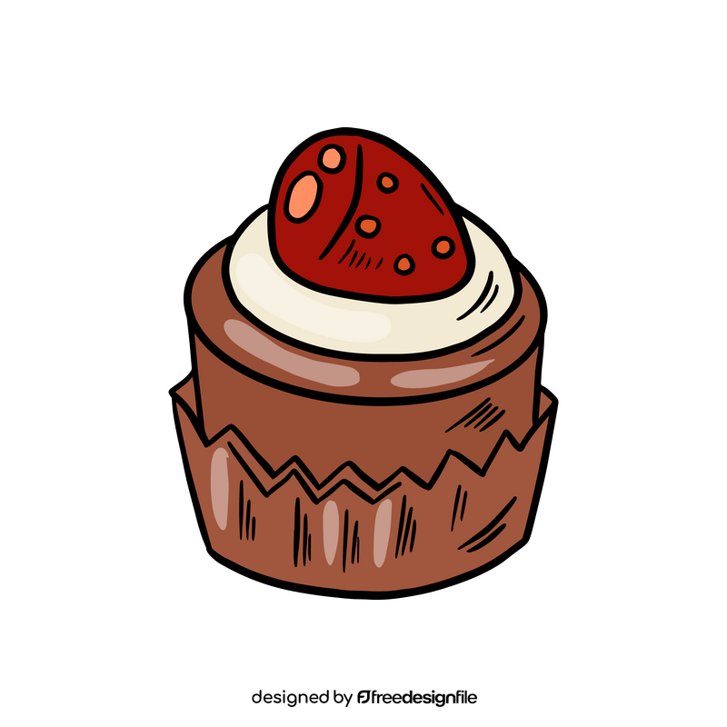 Chocolate Strawberry Cupcake clipart