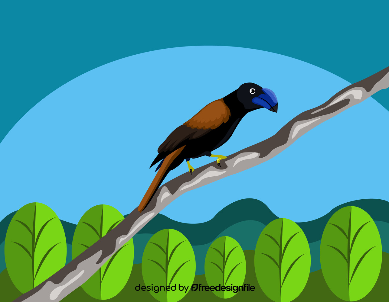 Blue bird vector image