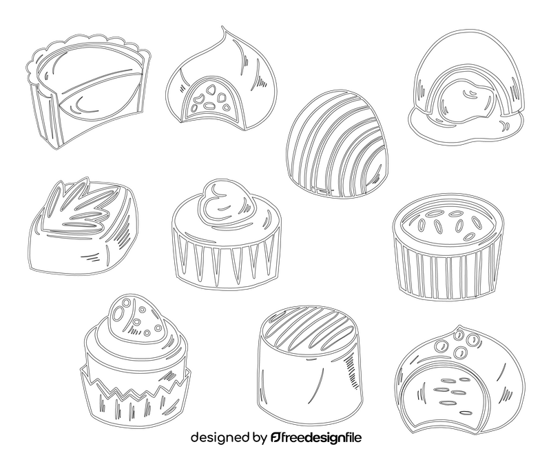 Chocolate candies black and white vector