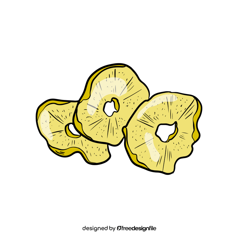 Dried pineapple slices clipart