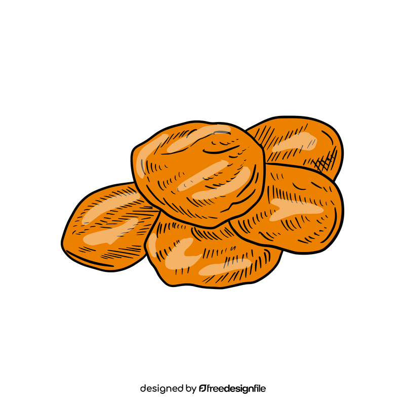 Dried apricot slices clipart