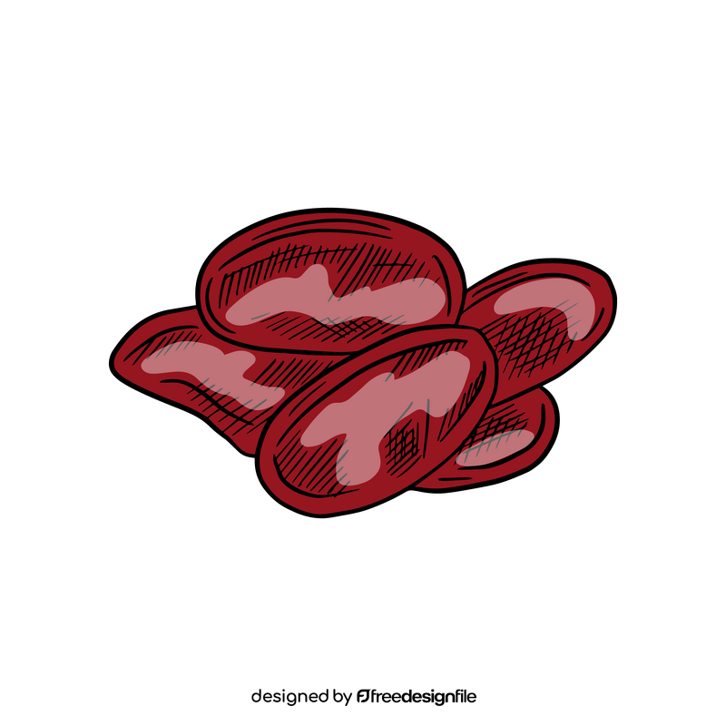 Dried plum slices clipart