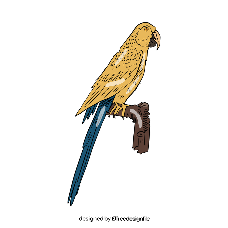 Yellow parrot clipart