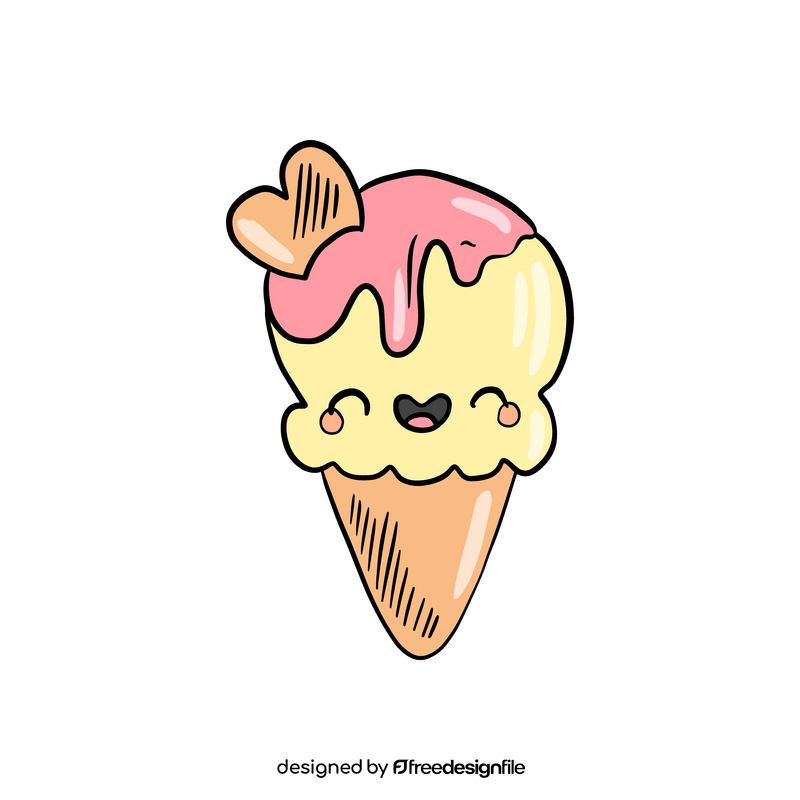 Kawaii ice cream clipart