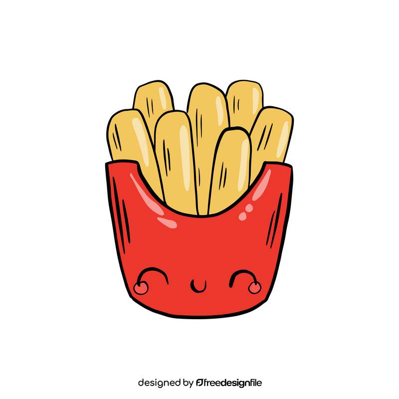 Kawaii french fries clipart