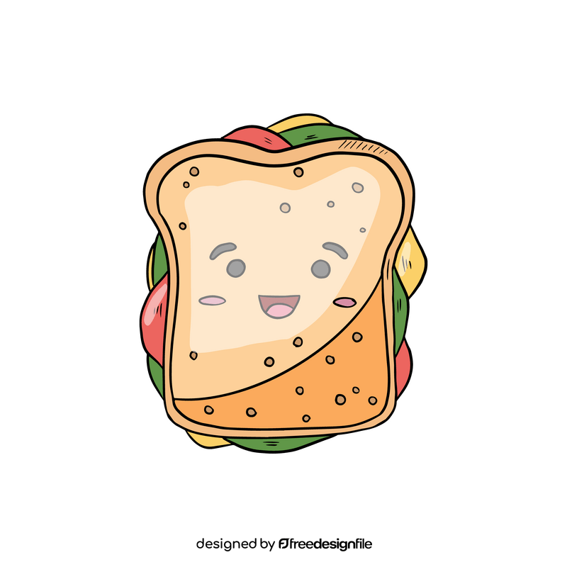 Kawaii sandwich clipart
