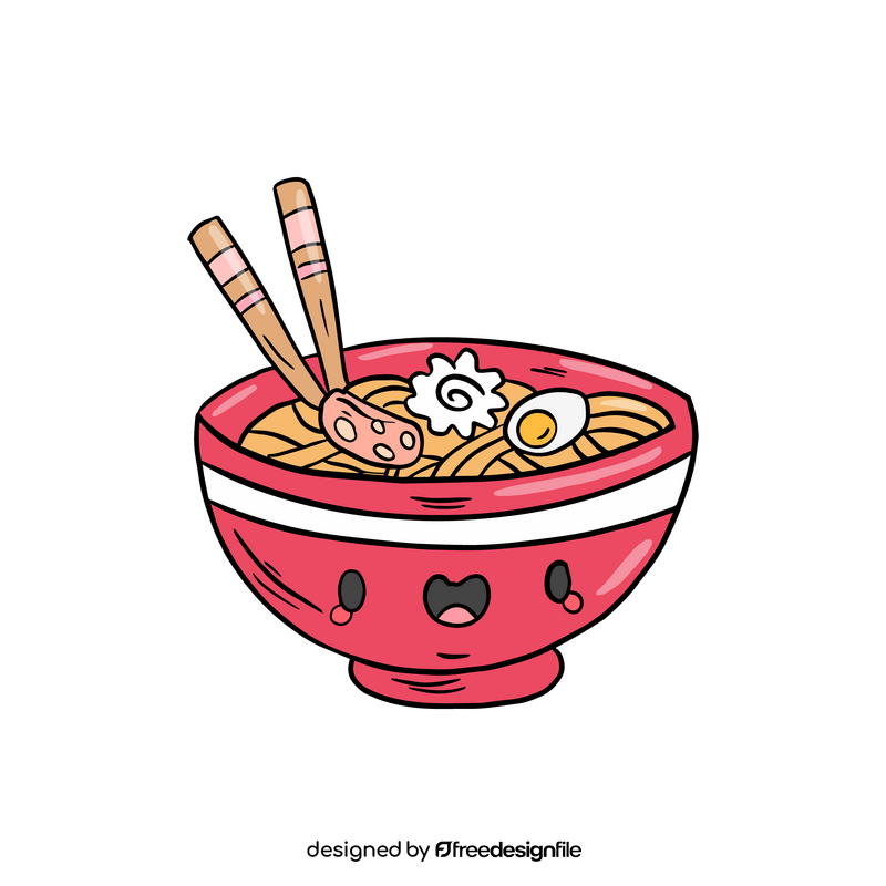 Kawaii noodles clipart