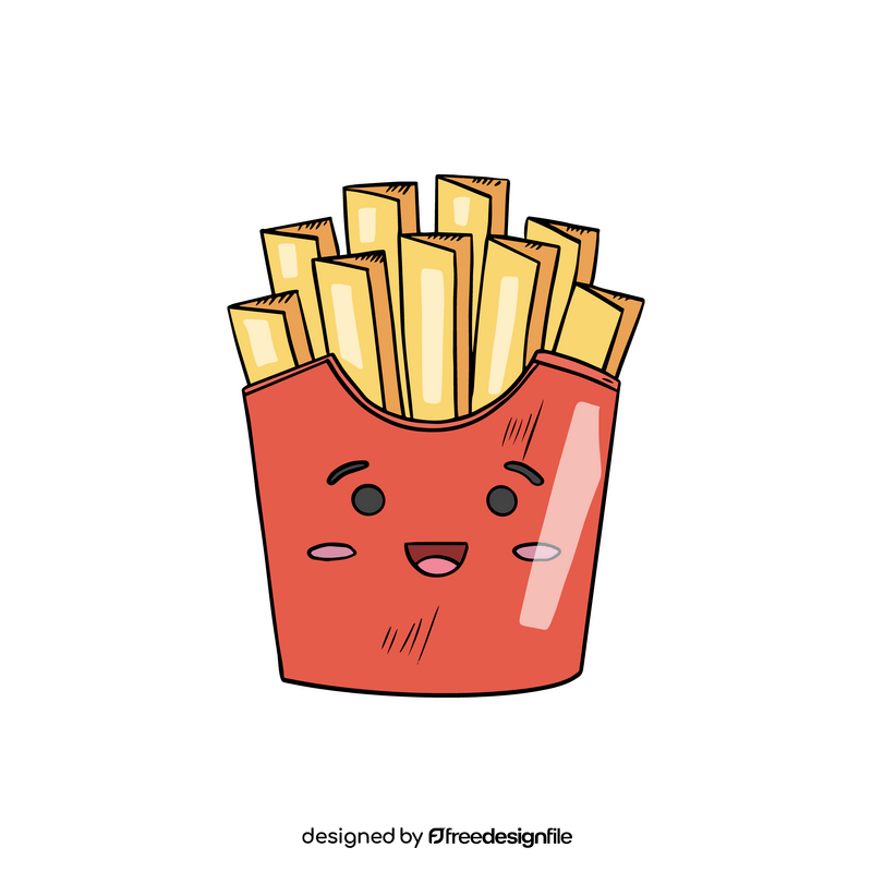 Kawaii french fries clipart