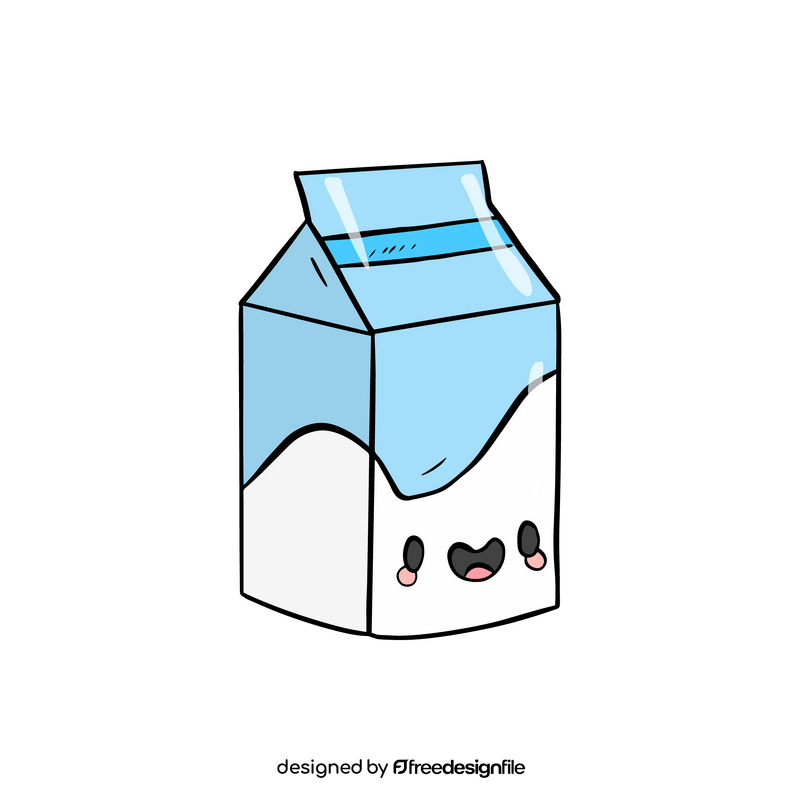 Kawaii milk clipart
