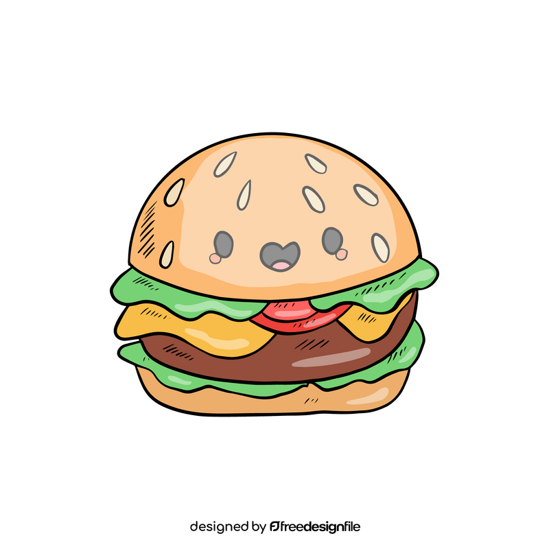 Kawaii cheeseburger clipart