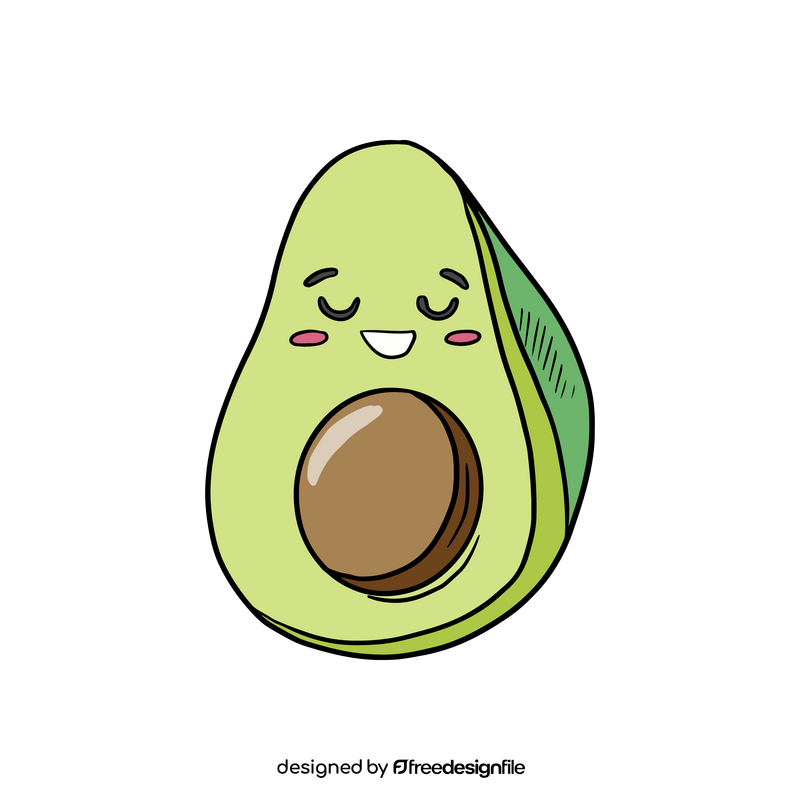 Kawaii avocado clipart