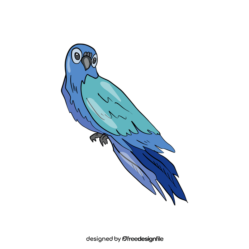 Blue parrot clipart