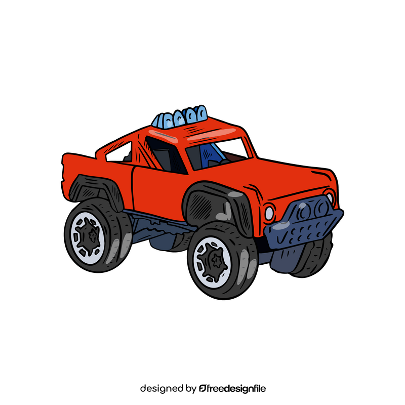 Red pickup truck car clipart