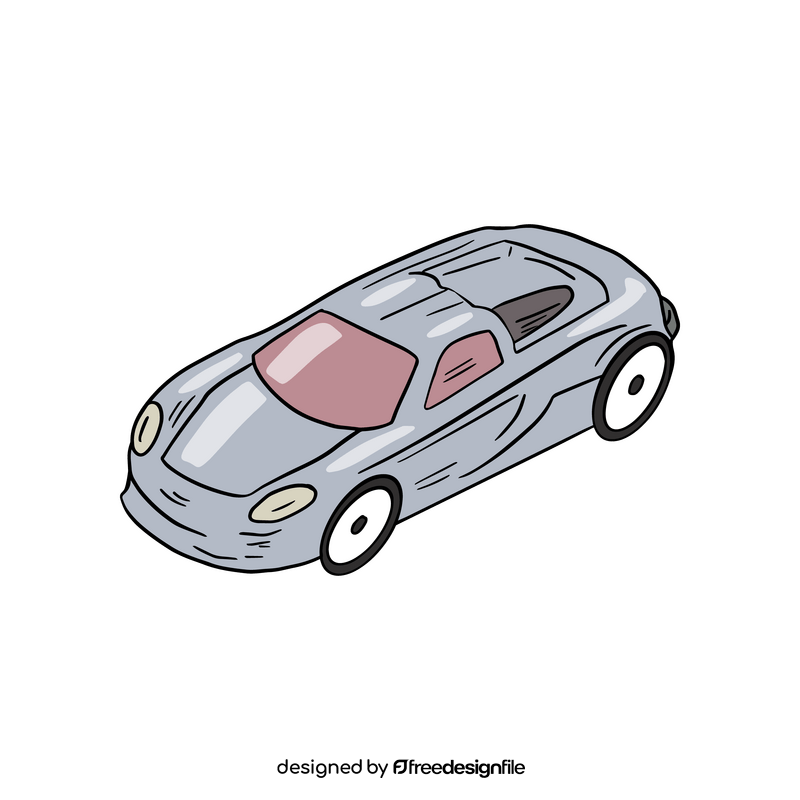 Gray coupe car clipart