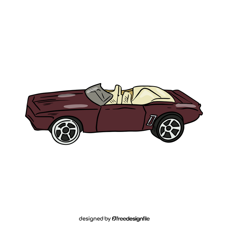 Brown cabriolet car clipart