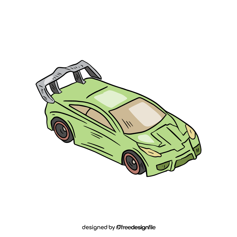 Green sports car clipart