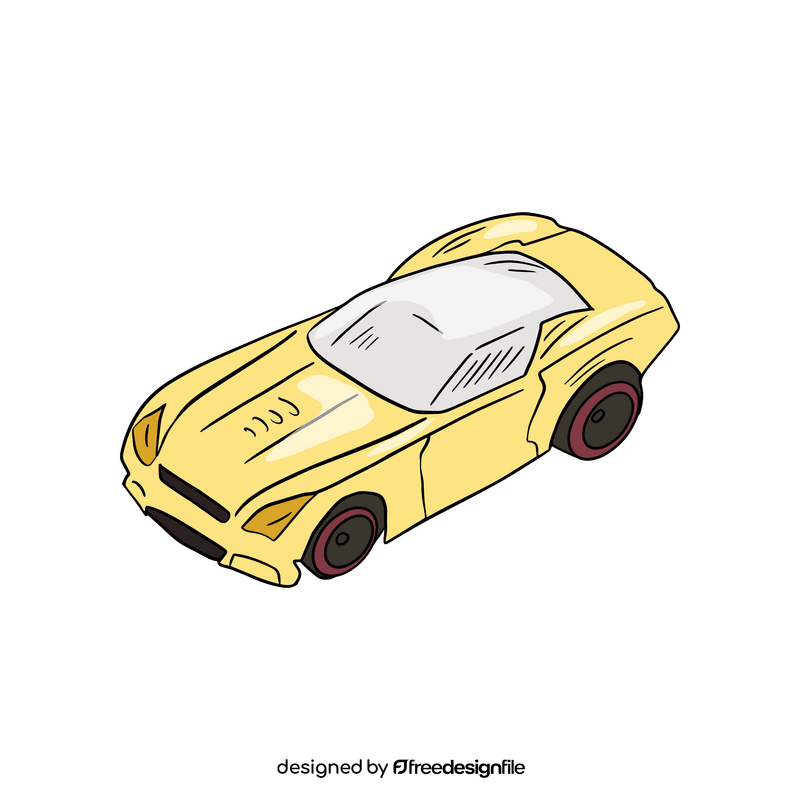 Yellow coupe car clipart