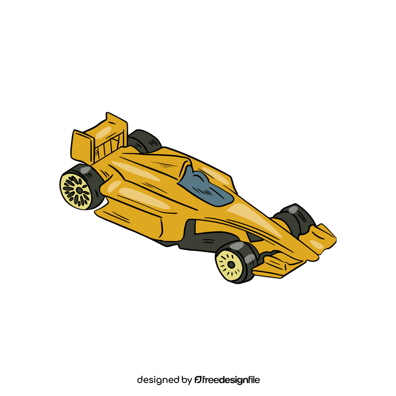 Yellow racing car clipart