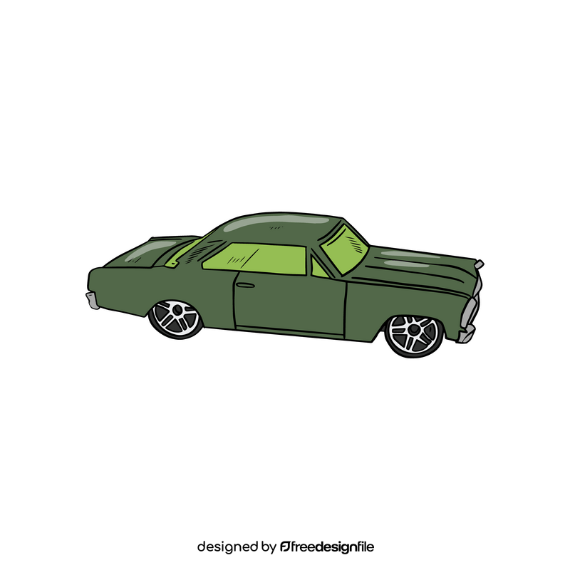 Green vintage car clipart