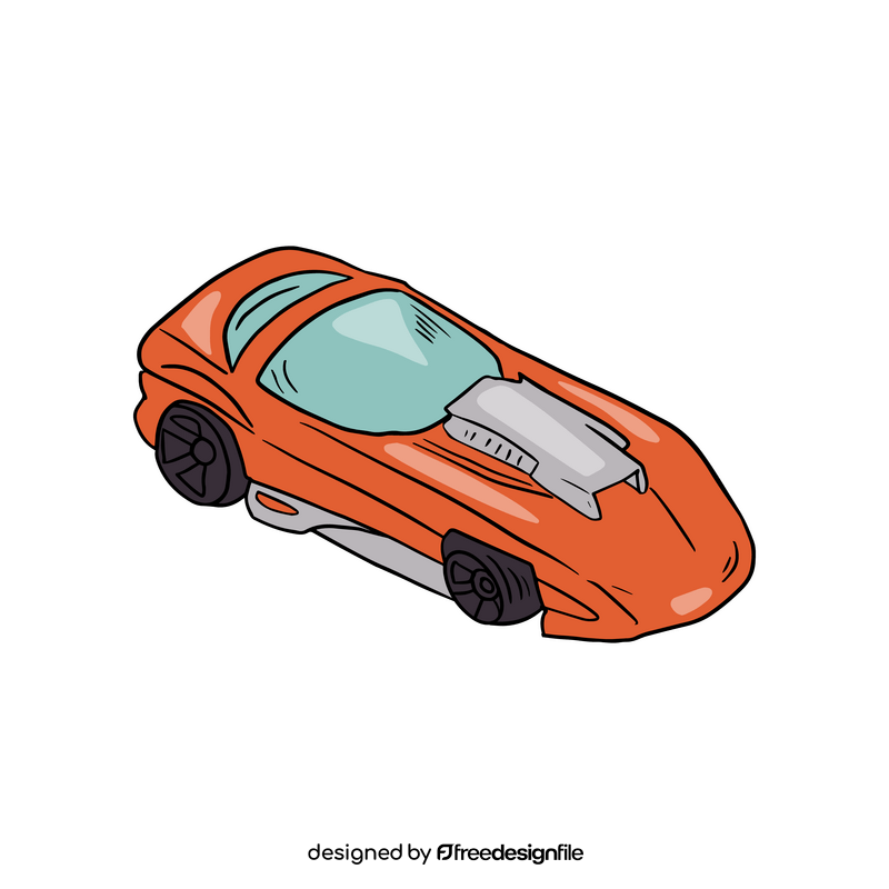 Orange sports car clipart