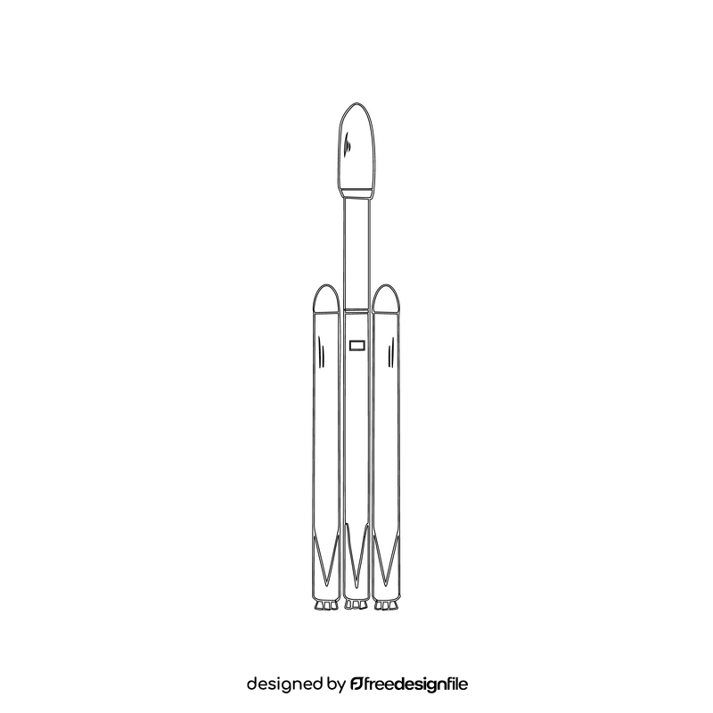 Rocket black and white clipart