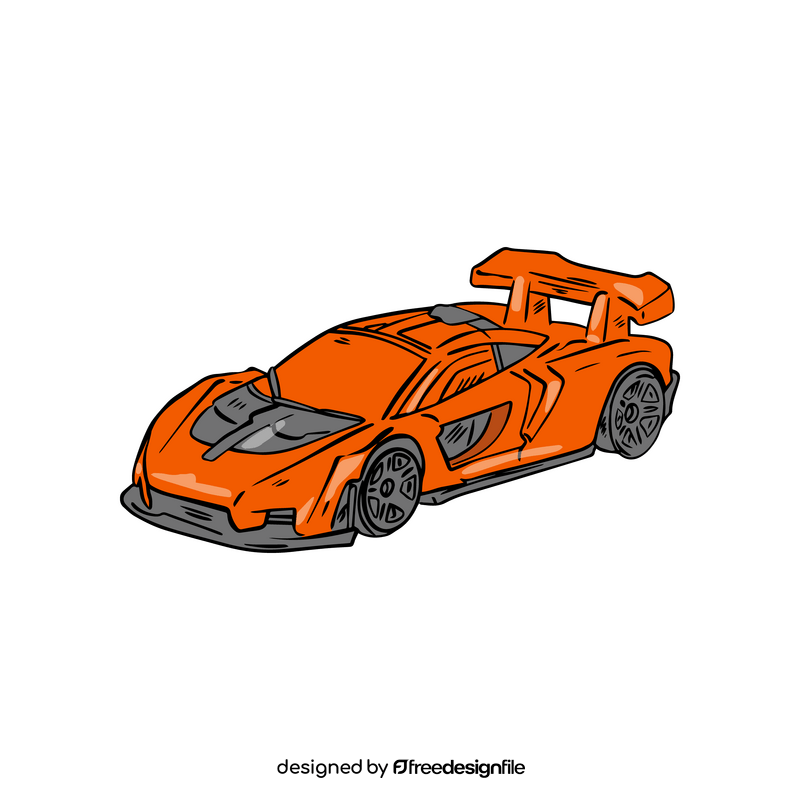 Orange racing car clipart