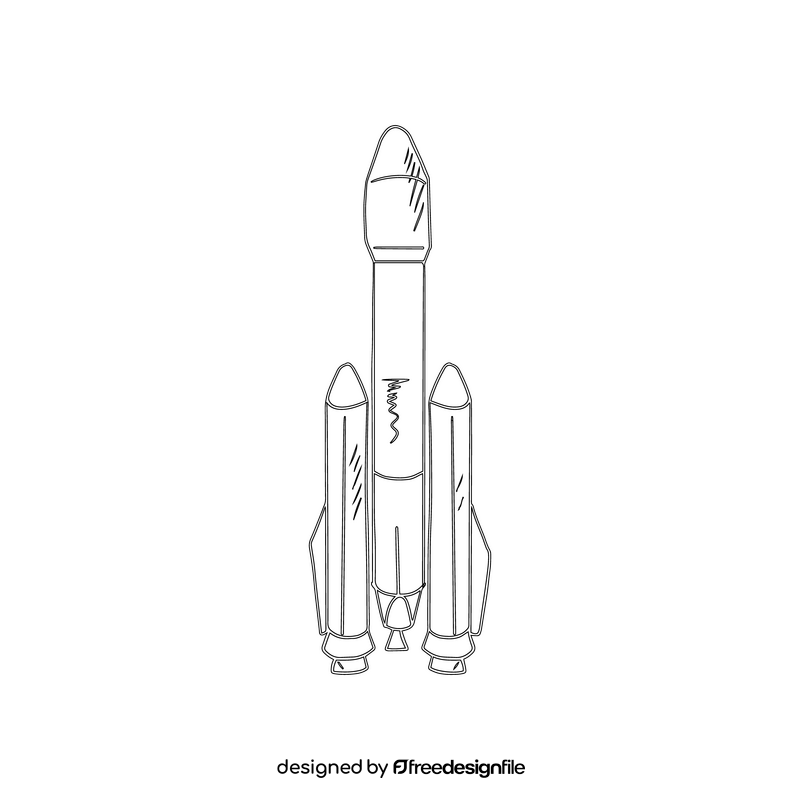 Astronomy space rocket cartoon black and white clipart