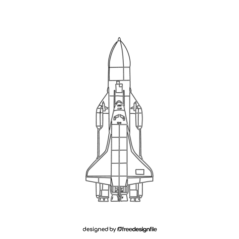 Rocket astronomy cartoon black and white clipart vector free download