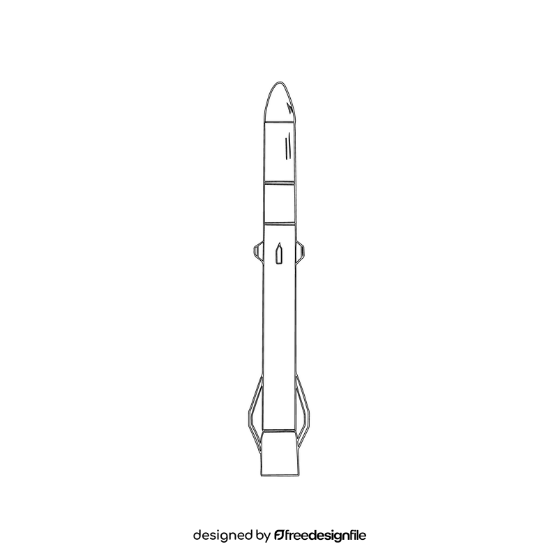 Rocket black and white clipart