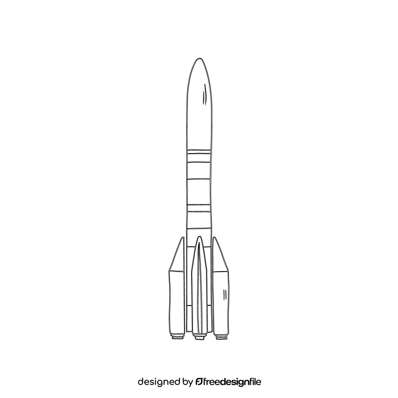 Rocket drawing black and white clipart