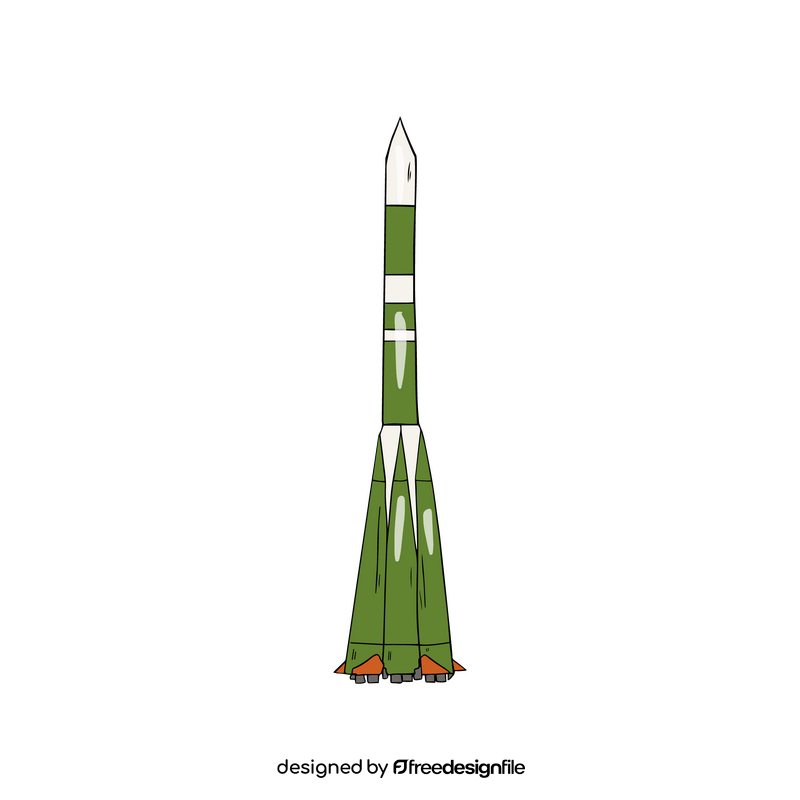 Green rocket drawing clipart