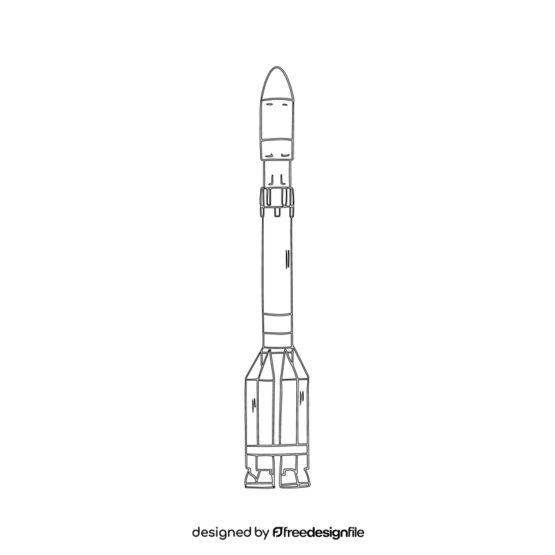 Rocket black and white clipart