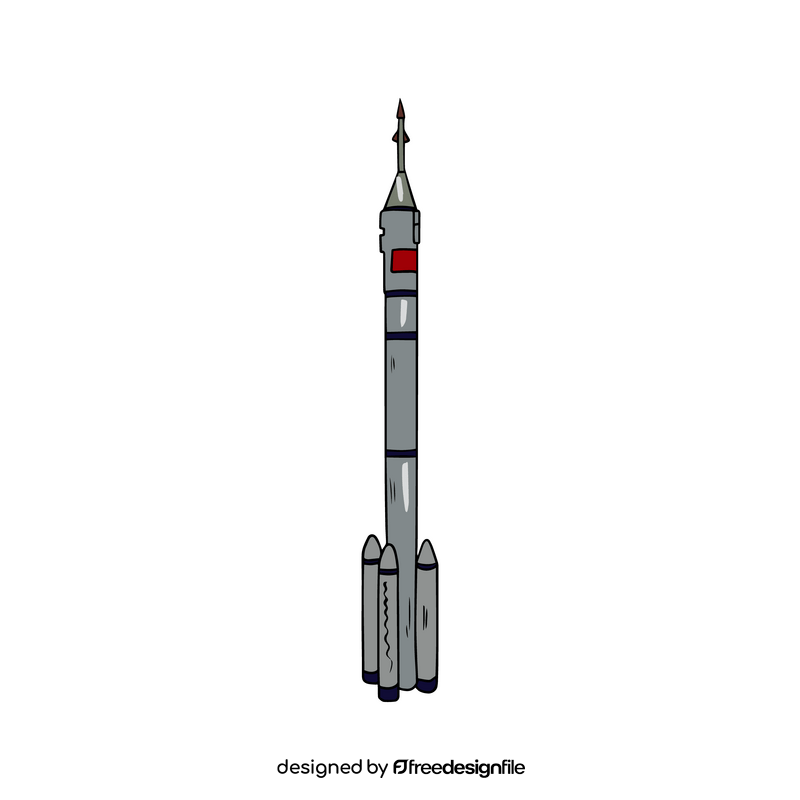 Long rocket cartoon clipart
