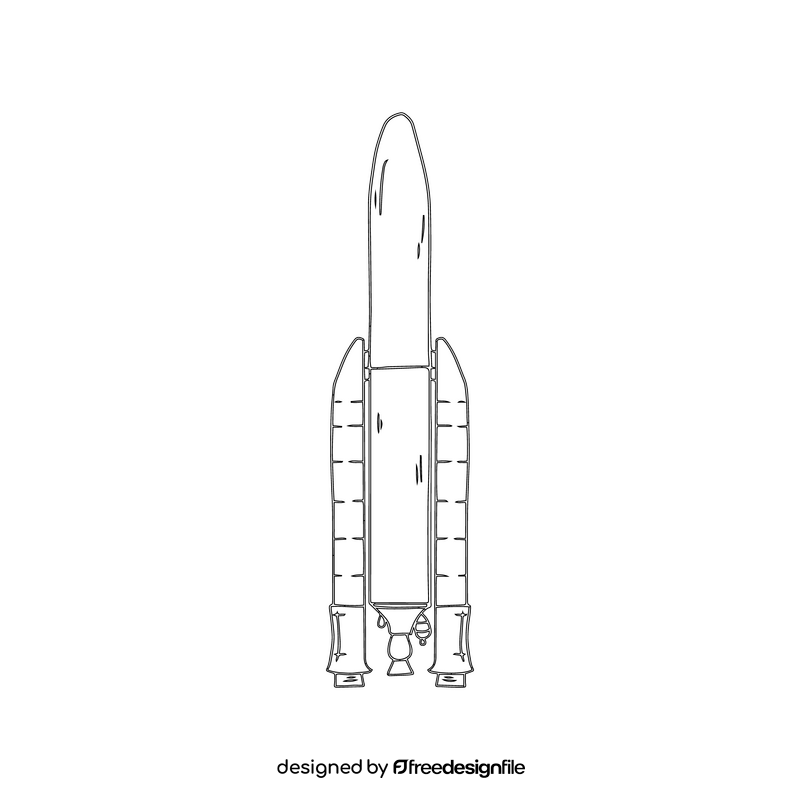 Rocket drawing black and white clipart